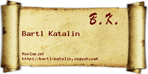 Bartl Katalin névjegykártya